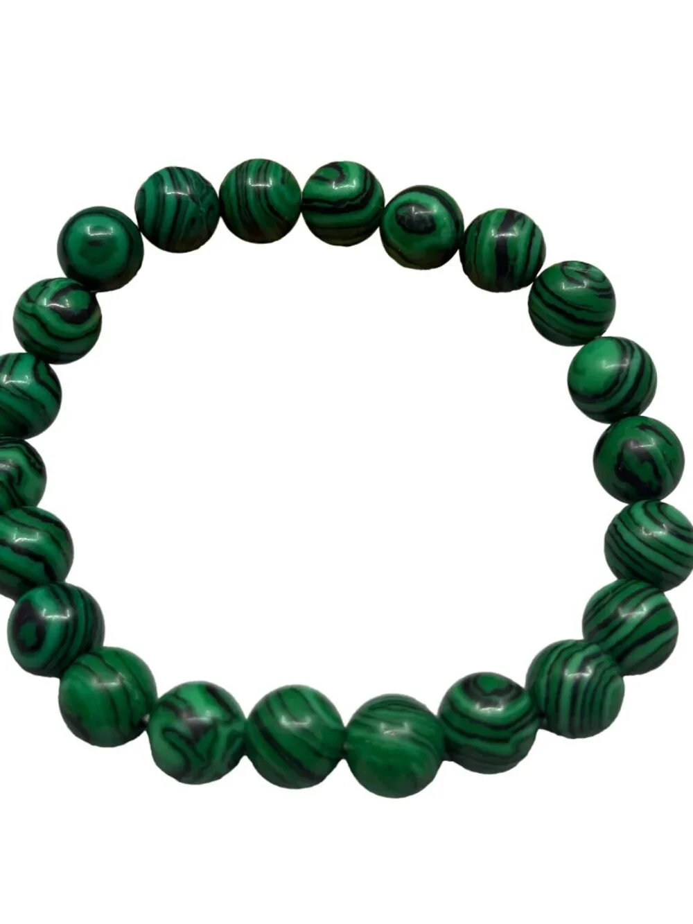 8mm Natural Green Malachite Bead Bracelet Genuine Crystal Gemstone Custom Size